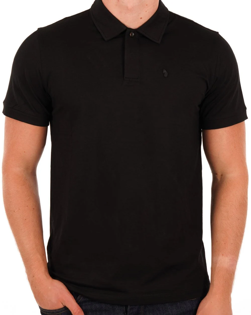 Luke Hong Kong Jersey Polo Shirt Jet Black