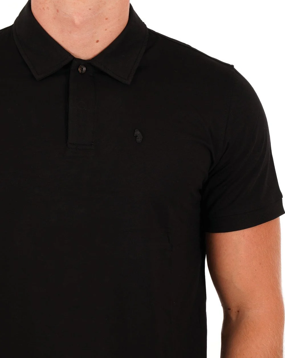 Luke Hong Kong Jersey Polo Shirt Jet Black - Image 2