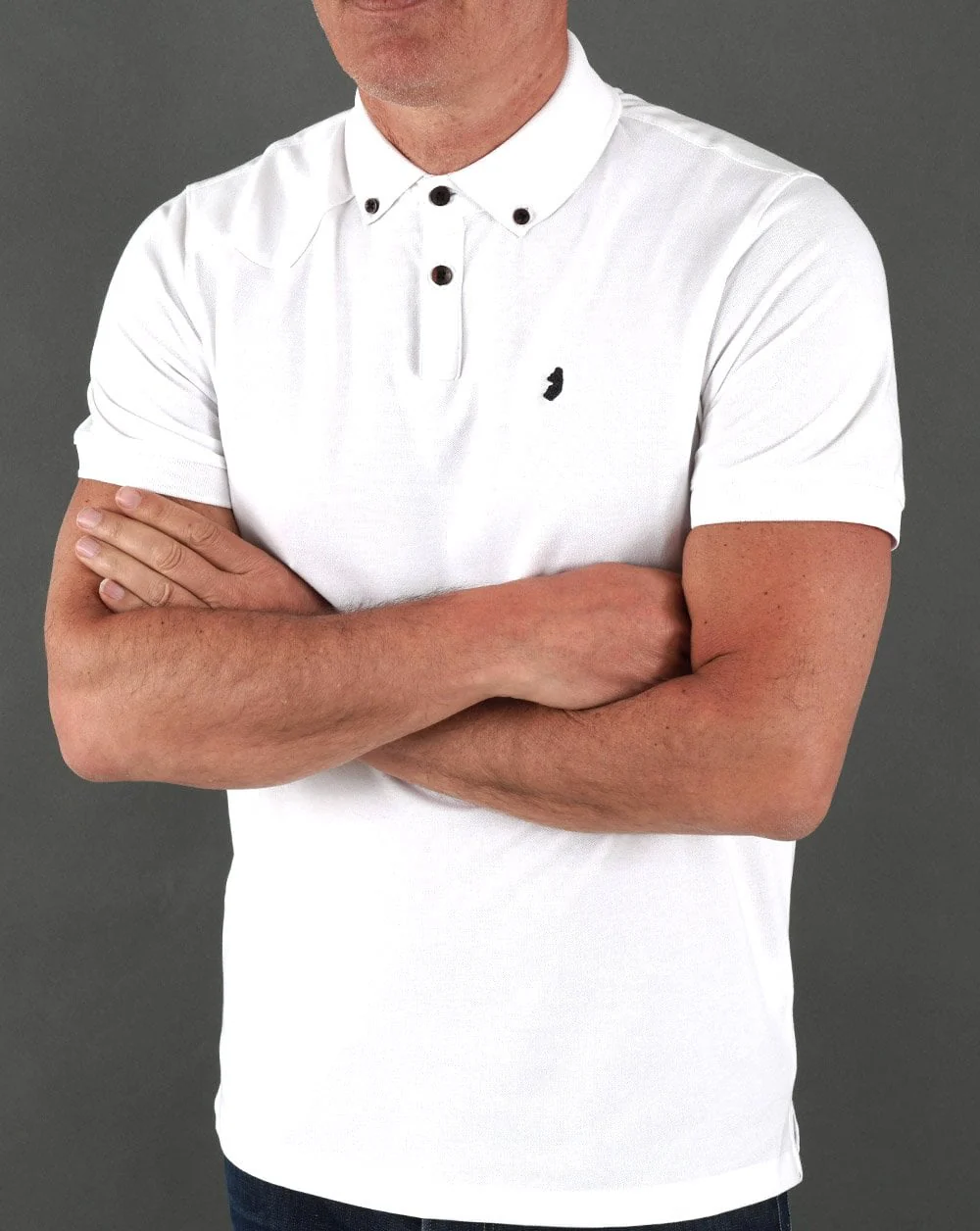 Luke New Bil Polo Shirt White - Image 3