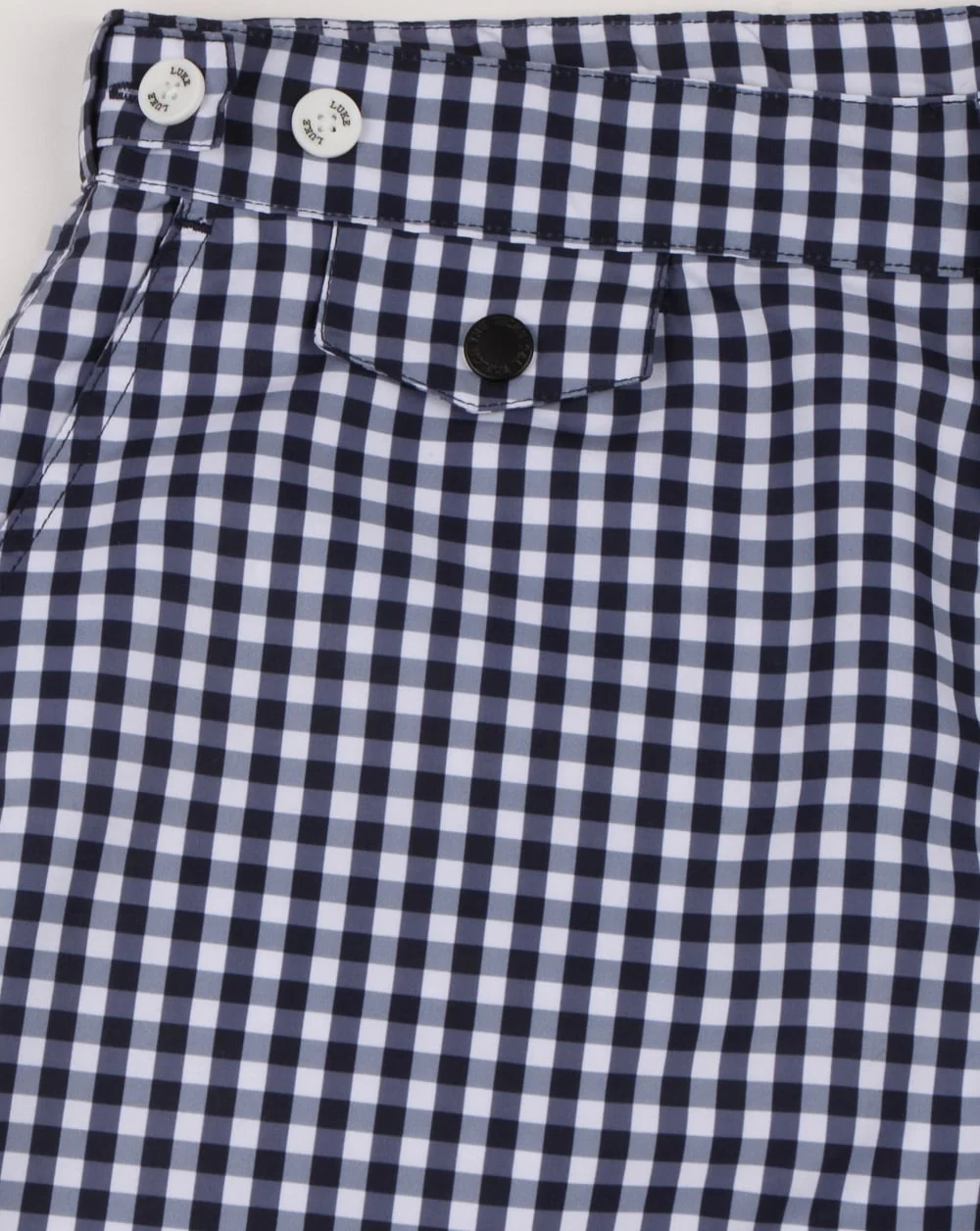 Luke Shorty Short Length Swim Shorts Navy/white Gingham - Image 3