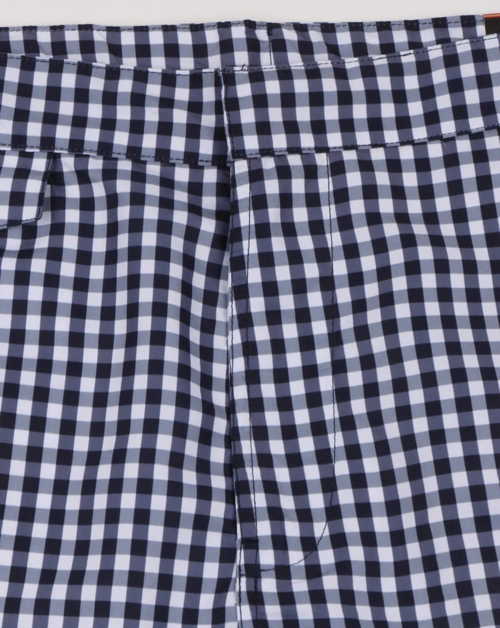 Luke Shorty Short Length Swim Shorts Navy/white Gingham - Image 4