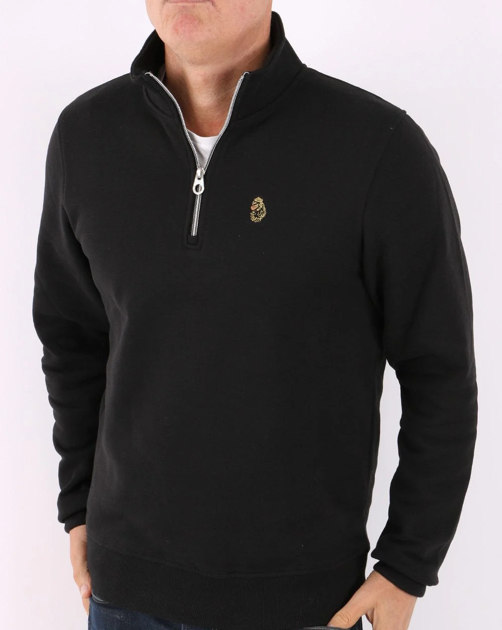 Luke Sport Sydney 1/4 Zip Sweatshirt Black - Image 3