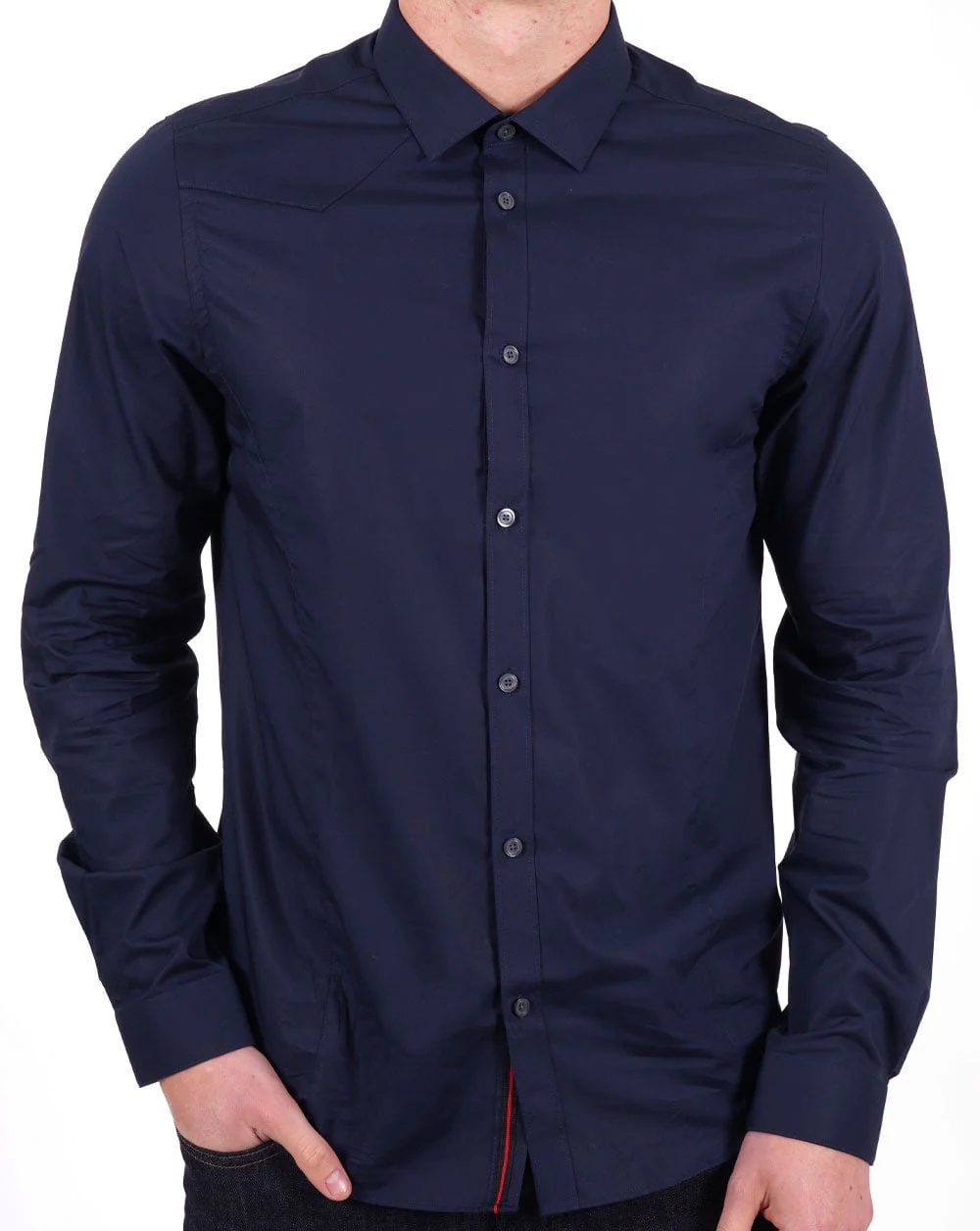Luke The Butchers Pencil Shirt Navy - Image 2
