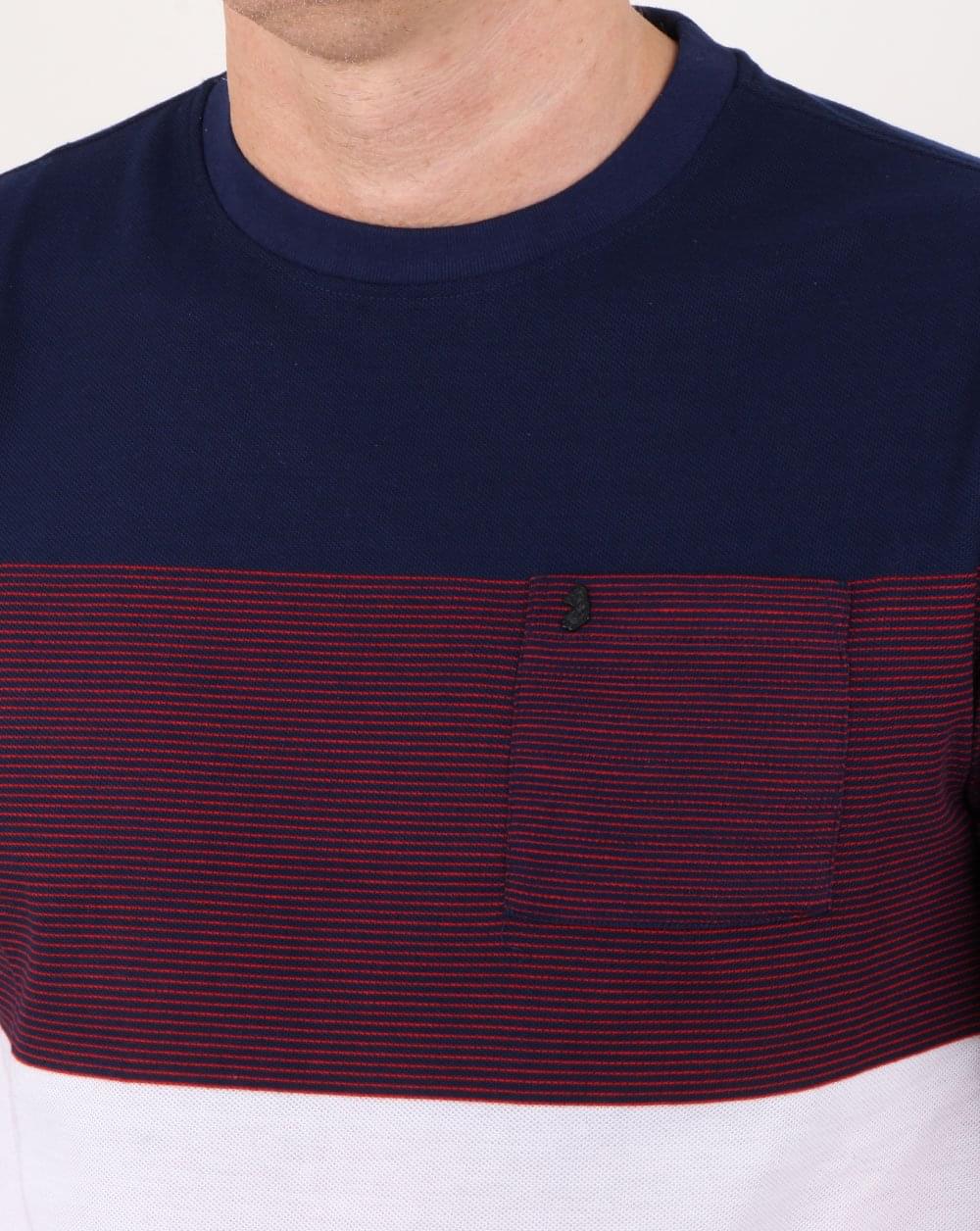 Luke Toto Stripe T Shirt Navy - Image 2