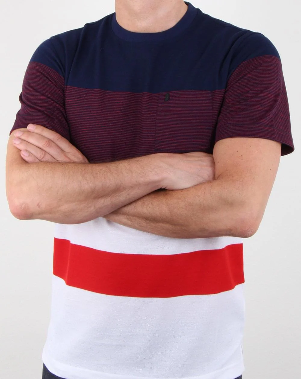 Luke Toto Stripe T Shirt Navy - Image 3