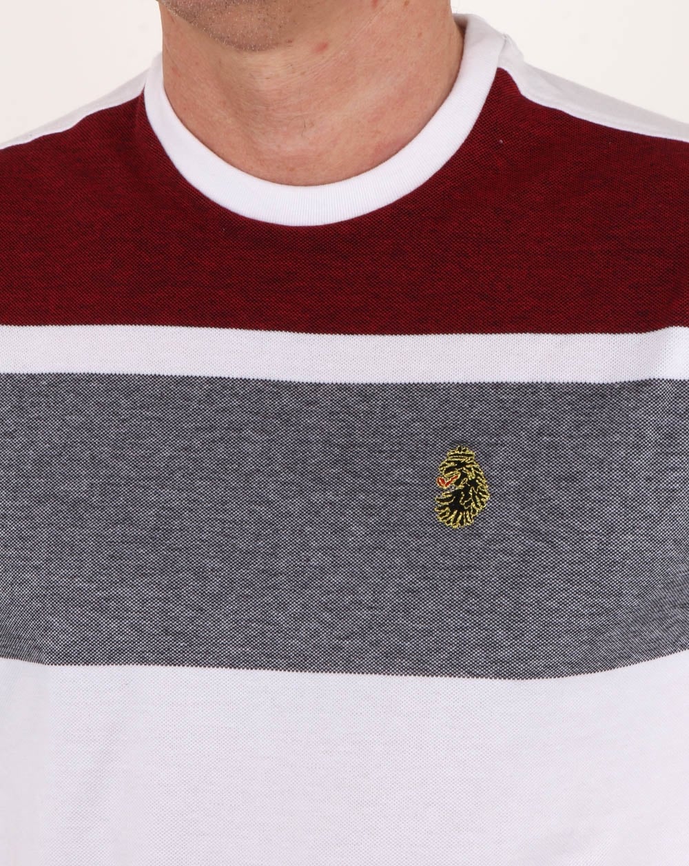 Luke Warnock Block Stripe T Shirt White - Image 2