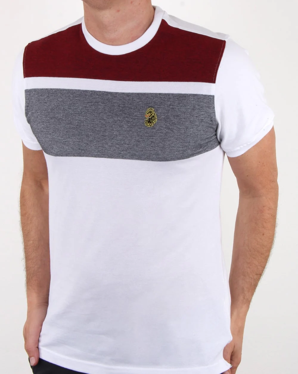 Luke Warnock Block Stripe T Shirt White - Image 3