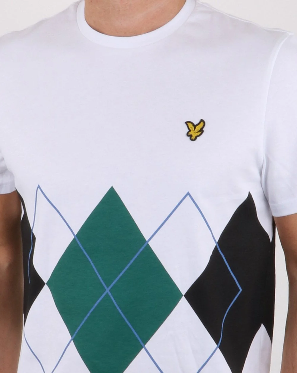 Lyle And Scott Argyle T-shirt White/Green/Black - Image 2