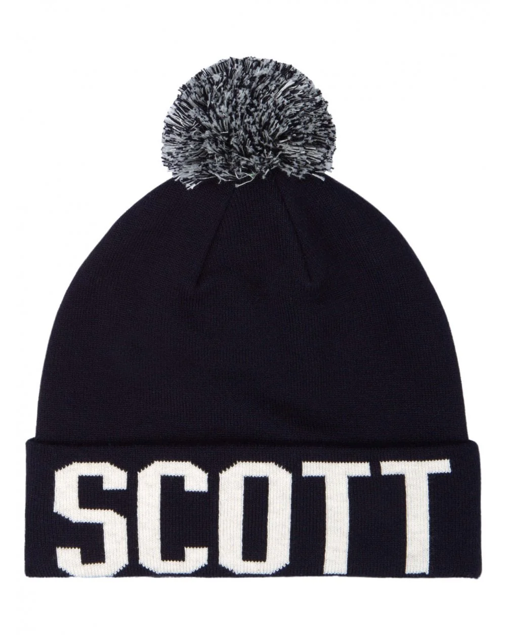 Lyle And Scott Block Logo Bobble Hat Navy - Image 2