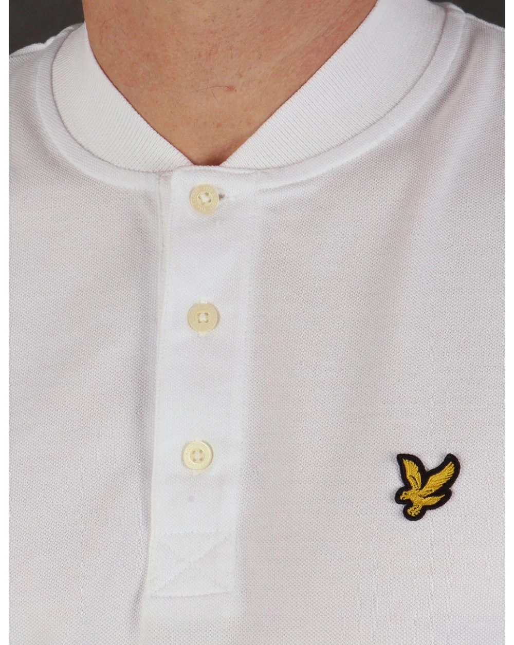 Lyle And Scott Bomber Collar Polo Shirt White - Image 2