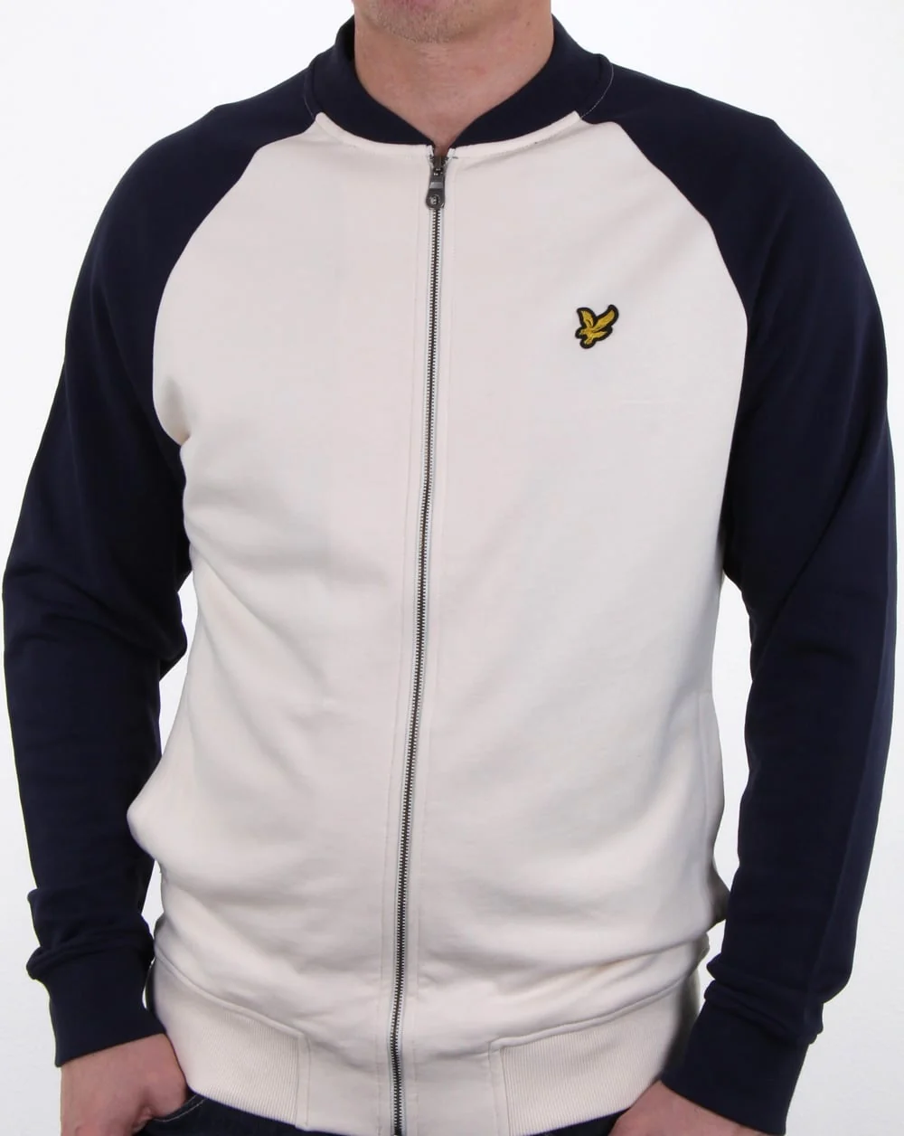 Lyle And Scott Bomber Sweatshirt Seashell White