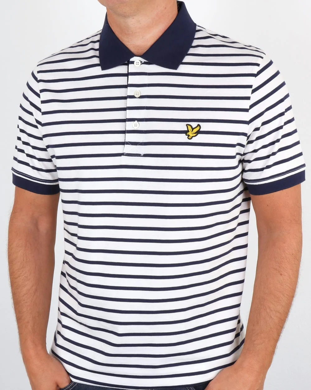 Lyle And Scott Breton Stripe Polo Shirt Off White