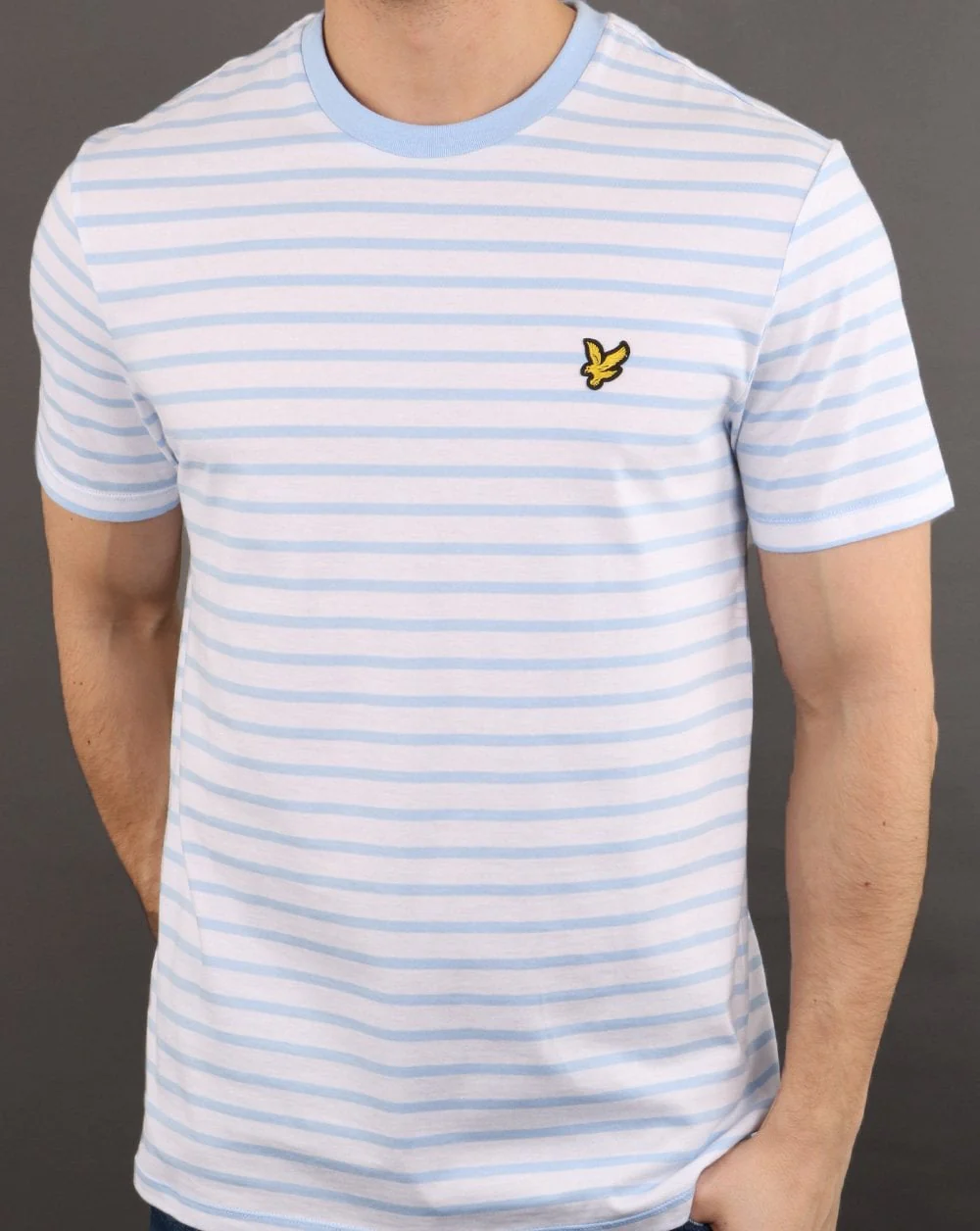 Lyle And Scott Breton Stripe T-shirt Sky Blue/white - Image 2