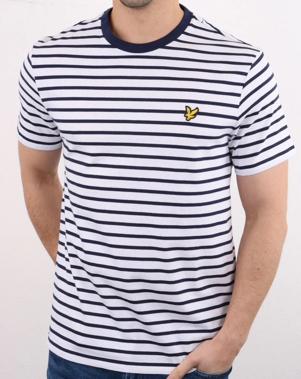 Lyle And Scott Breton Stripe T-shirt White/Navy - Image 2