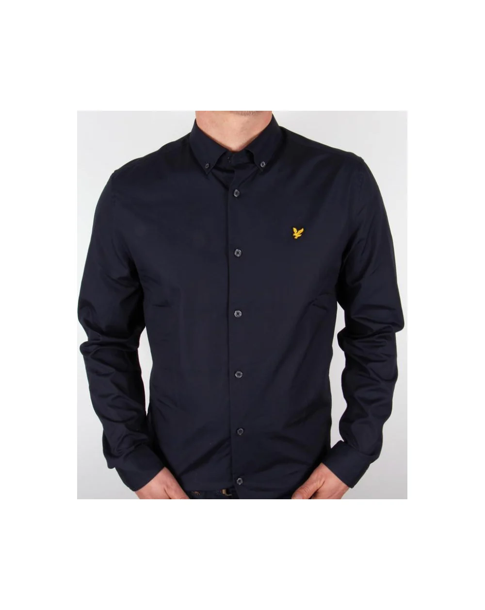 Lyle And Scott Button Down Collar Shirt Navy