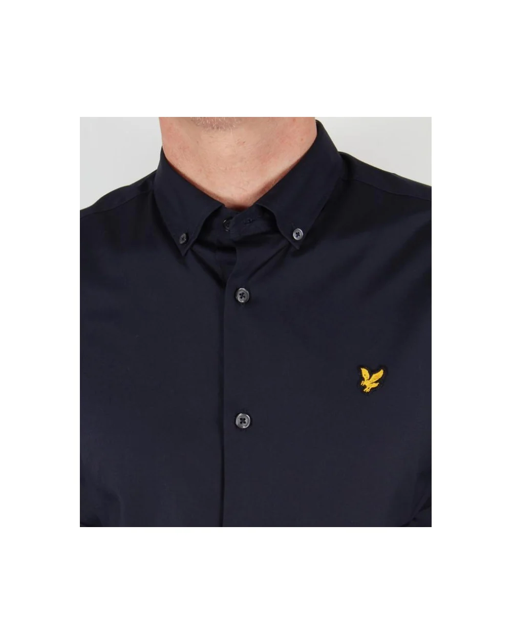 Lyle And Scott Button Down Collar Shirt Navy - Image 2