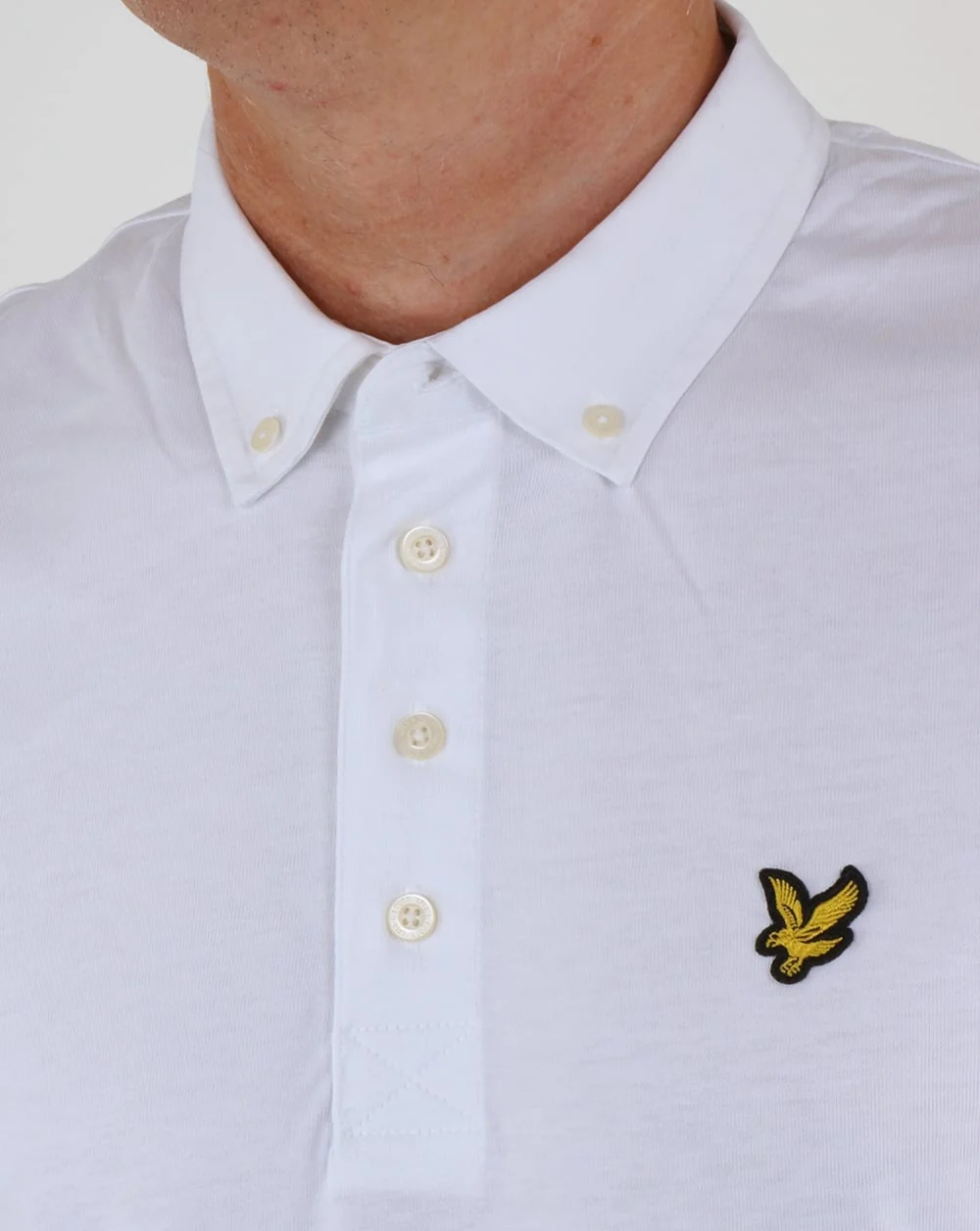 Lyle And Scott Button Down Polo Shirt White - Image 2