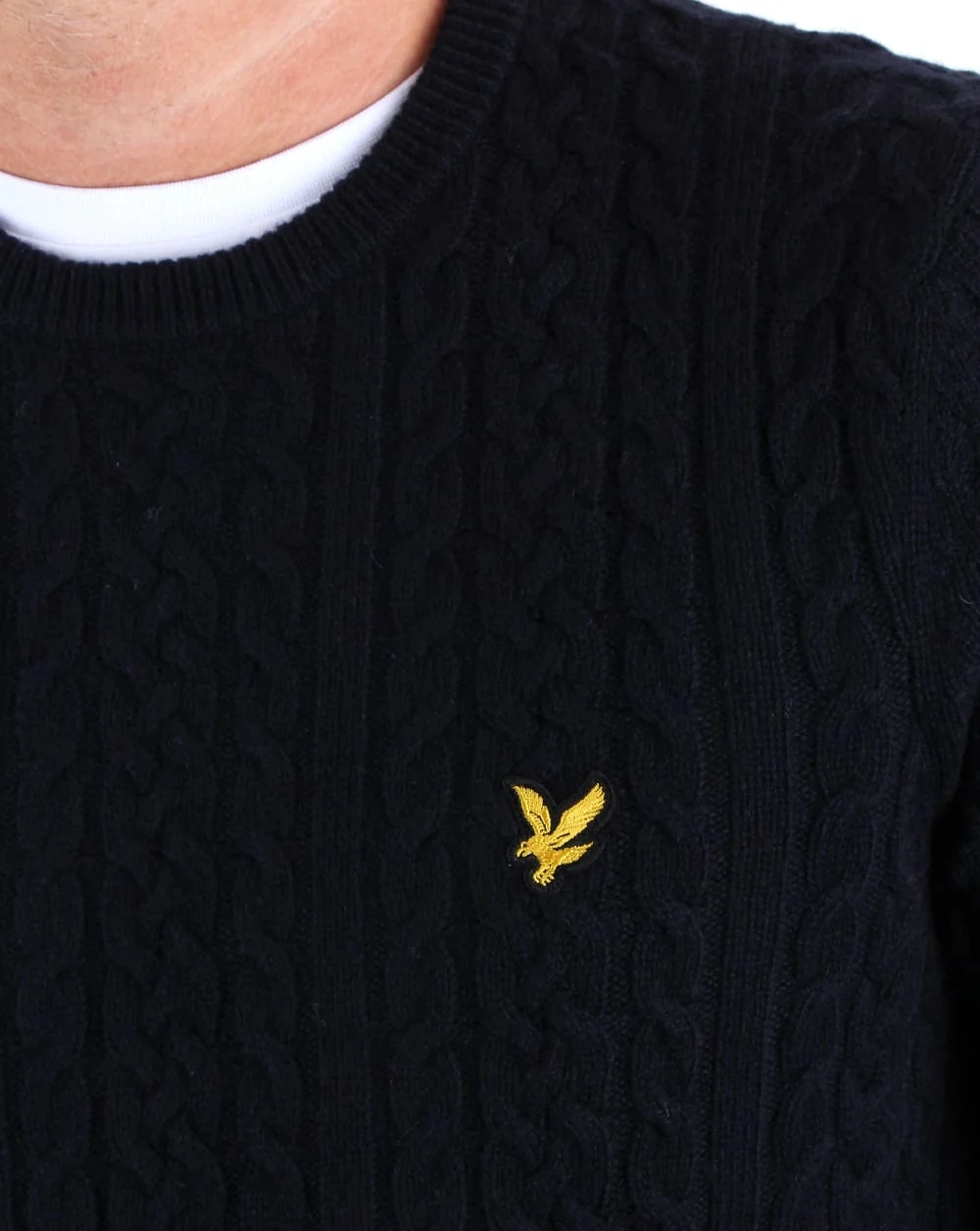 Lyle And Scott Cable Jumper Navy - Image 2