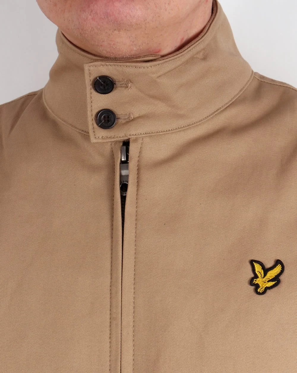 Lyle And Scott Check Lined Harrington Jacket Dark Sand - Image 2