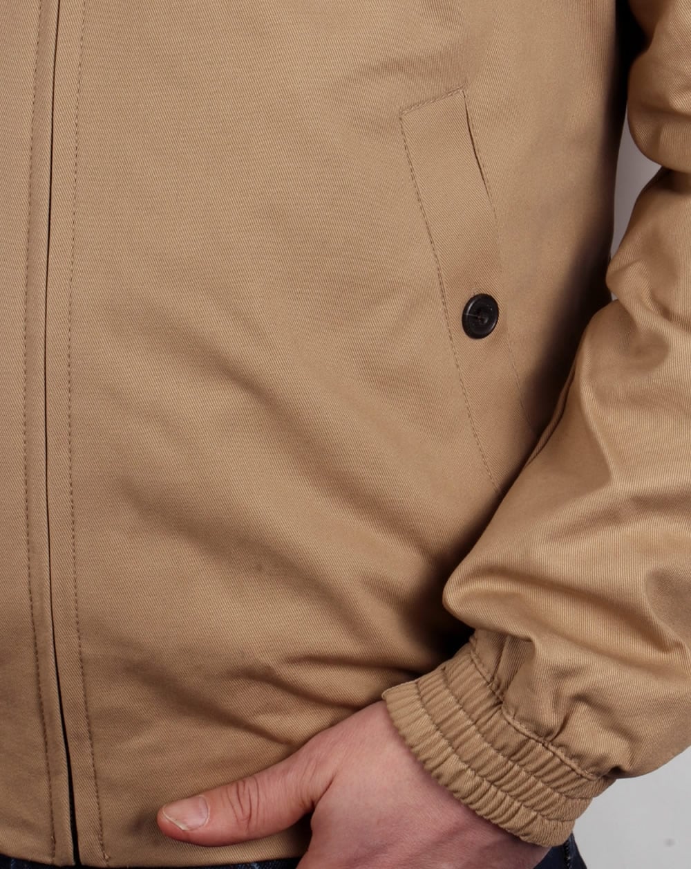 Lyle And Scott Check Lined Harrington Jacket Dark Sand - Image 3