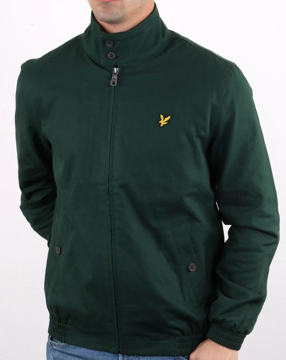 Lyle And Scott Check Lined Harrington Jacket Jade - Image 3