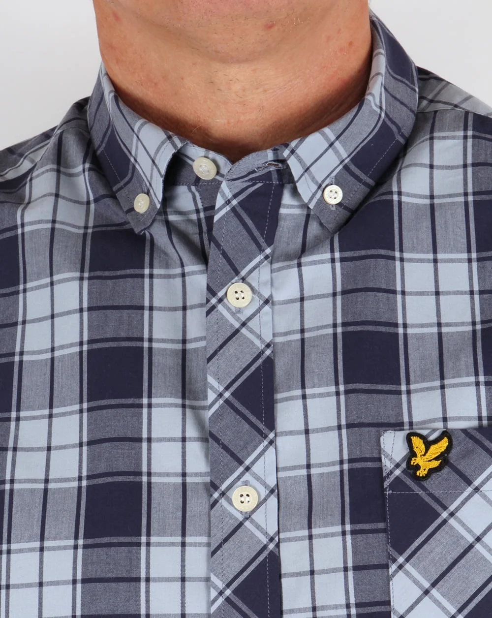Lyle And Scott Check Shirt Navy - Image 2