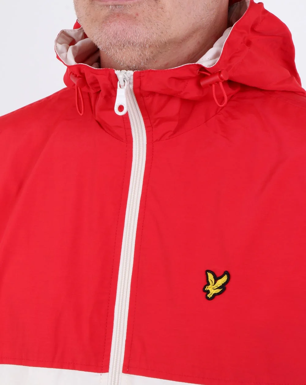 Lyle And Scott Colour Block Jacket Tomato Red - Image 2