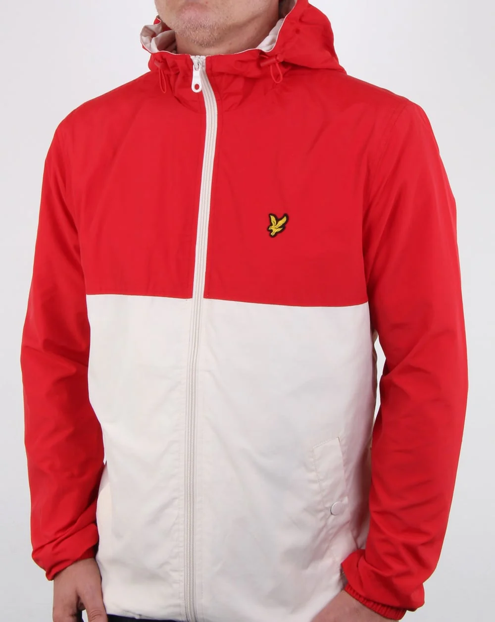 Lyle And Scott Colour Block Jacket Tomato Red - Image 3