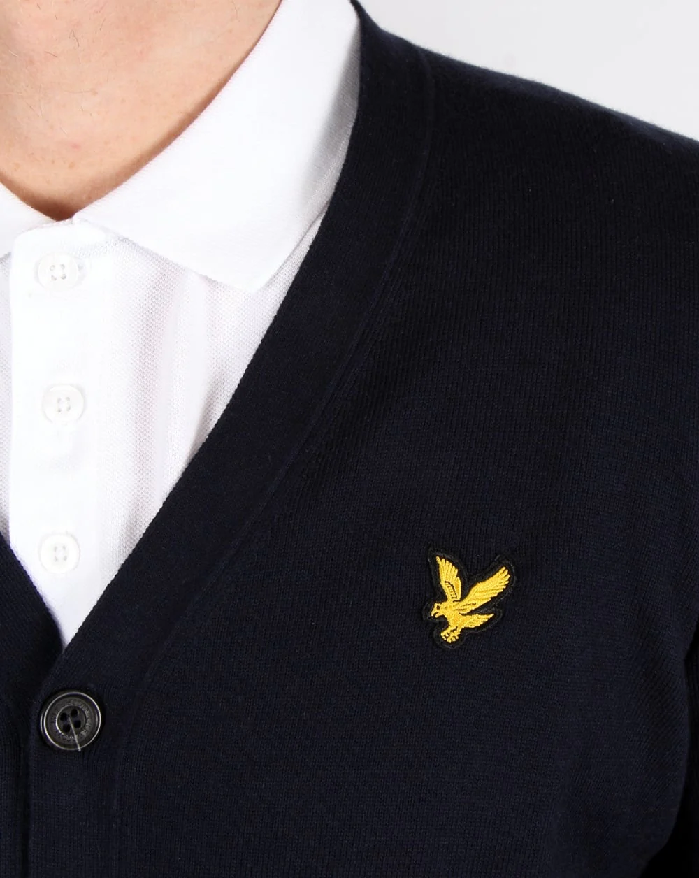 Lyle And Scott Cotton Merino Cardigan Navy - Image 2