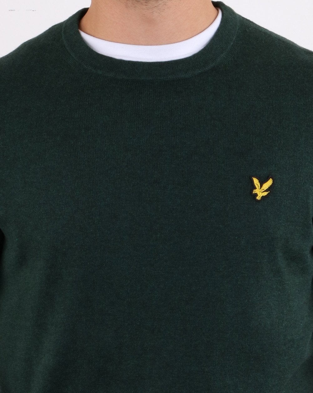 Lyle And Scott Cotton Merino Crew Jumper Jade Marl - Image 4