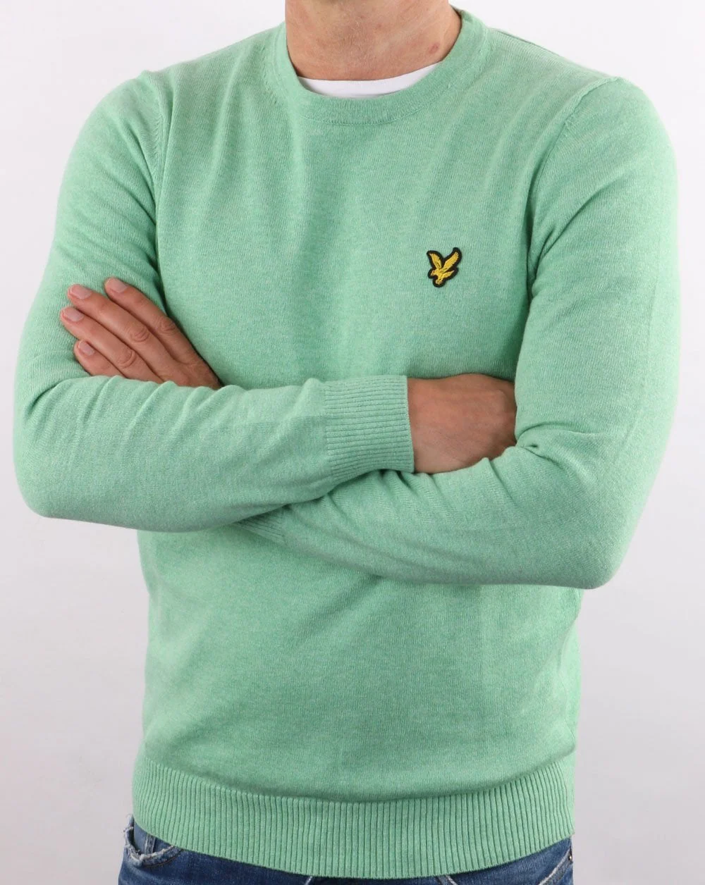 Lyle And Scott Cotton Merino Crew Jumper Sea Mint - Image 2
