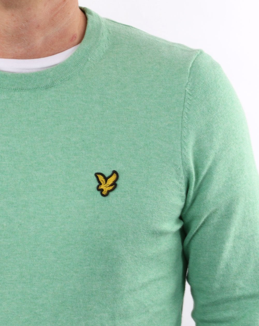 Lyle And Scott Cotton Merino Crew Jumper Sea Mint - Image 4