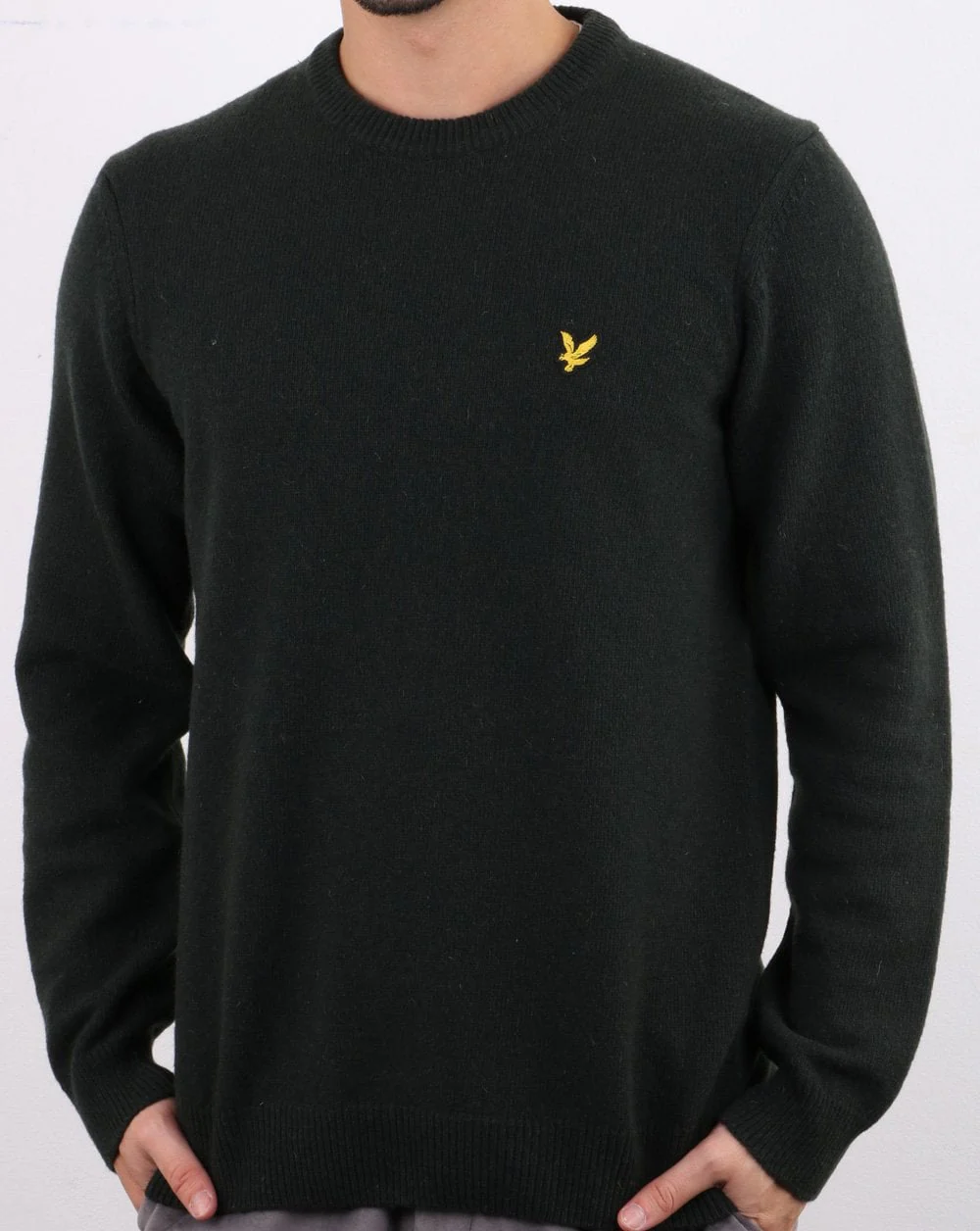 Lyle And Scott Crew Neck Lambswool Blend Jumper Jade Green