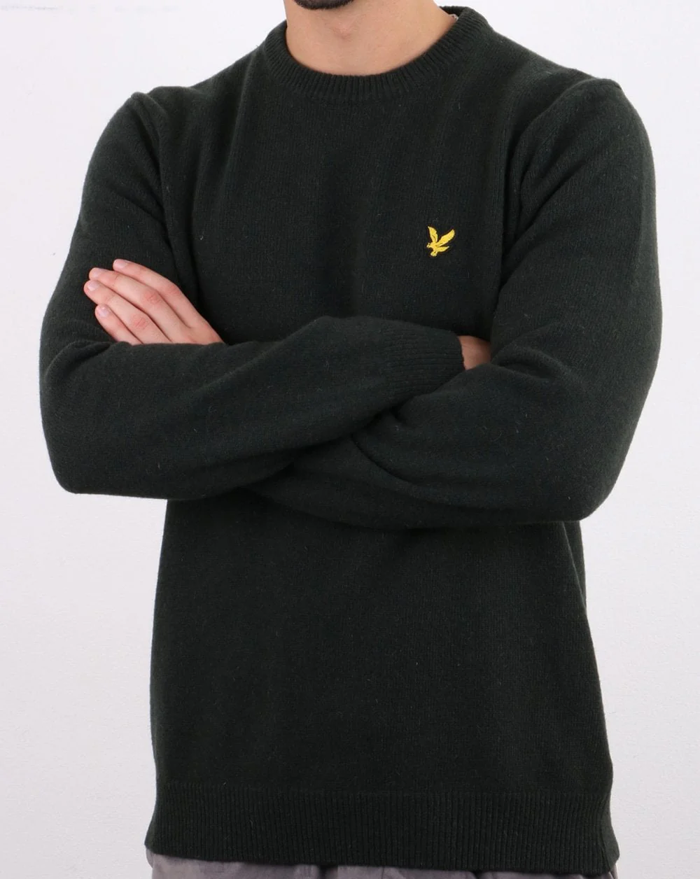 Lyle And Scott Crew Neck Lambswool Blend Jumper Jade Green - Image 3