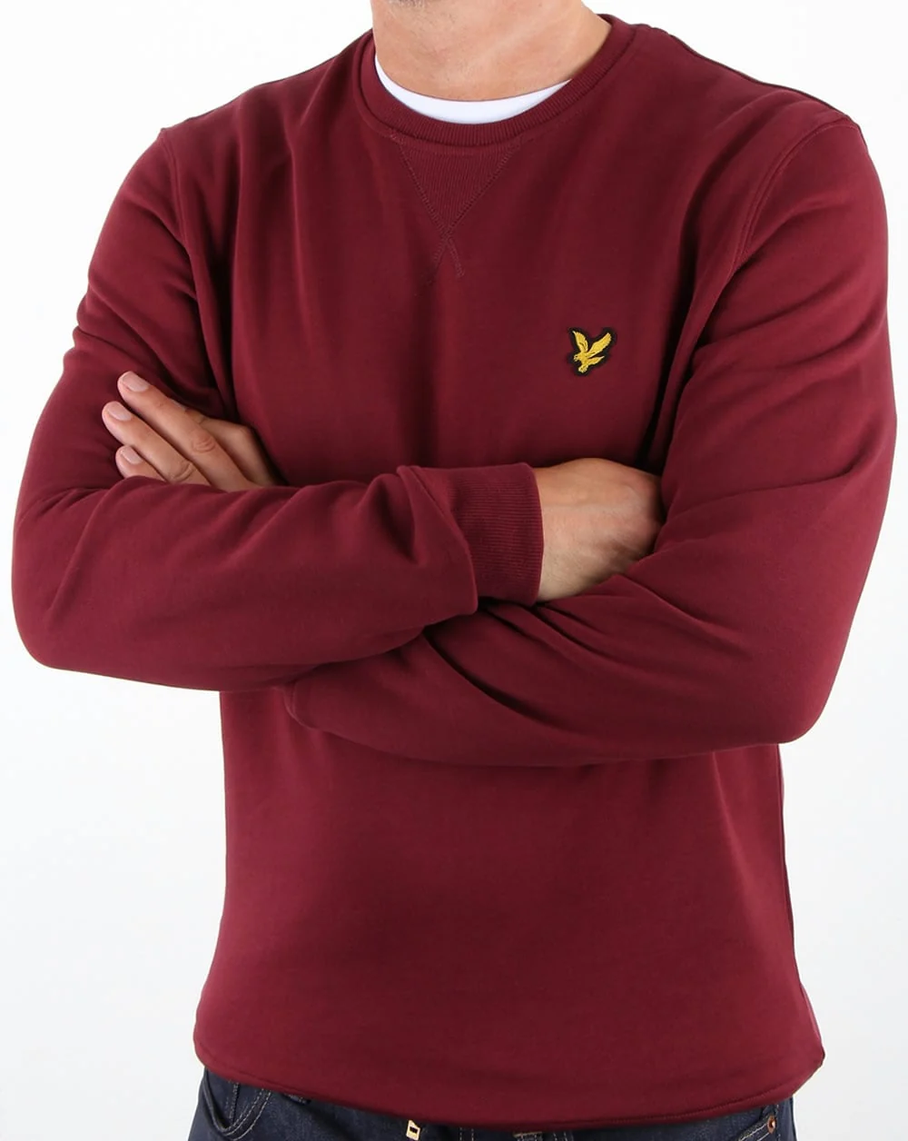 Lyle And Scott Crew Neck Sweatshirt Claret - Image 4