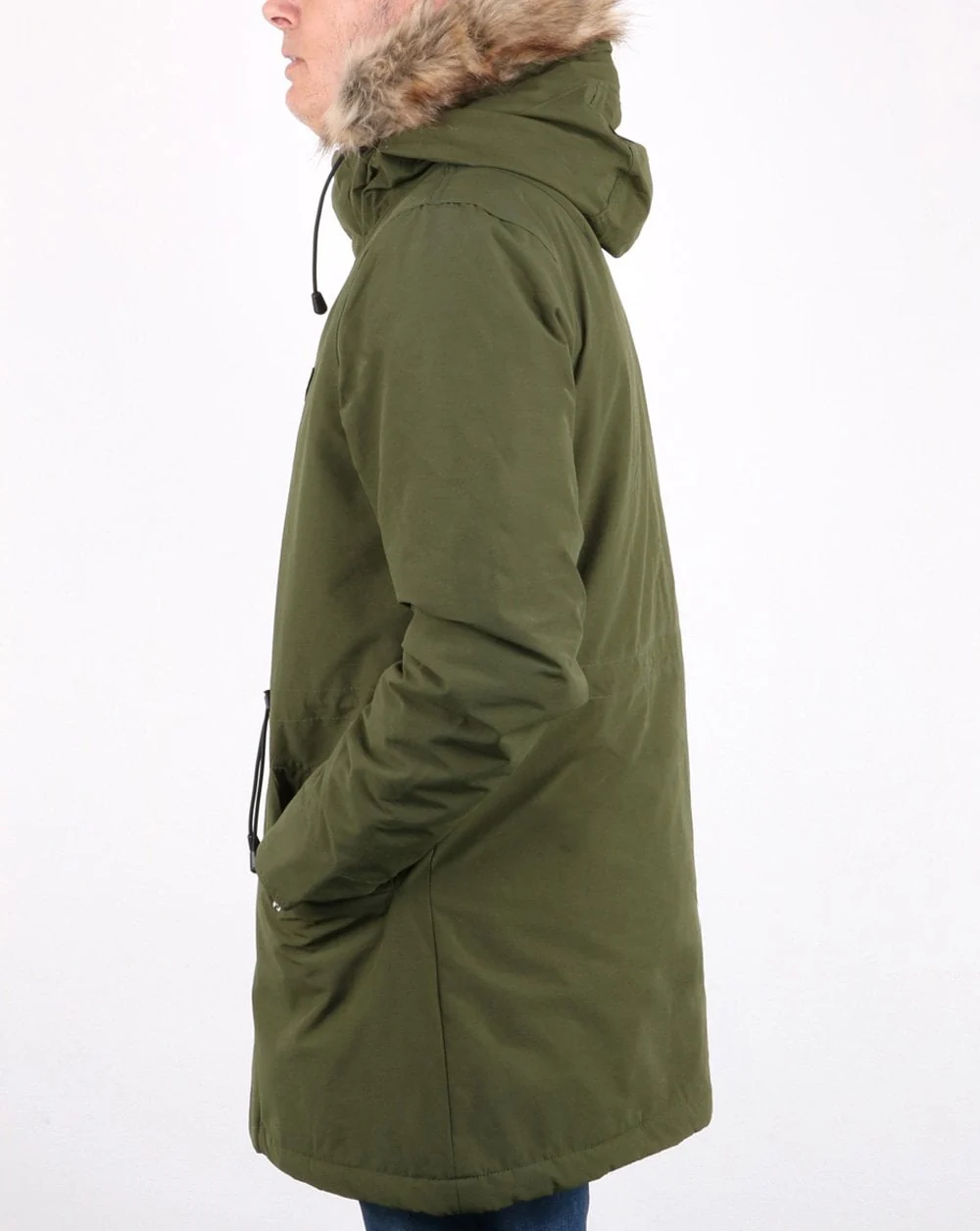 Lyle And Scott detachable Fur Fleece lined Parka Green - Image 3