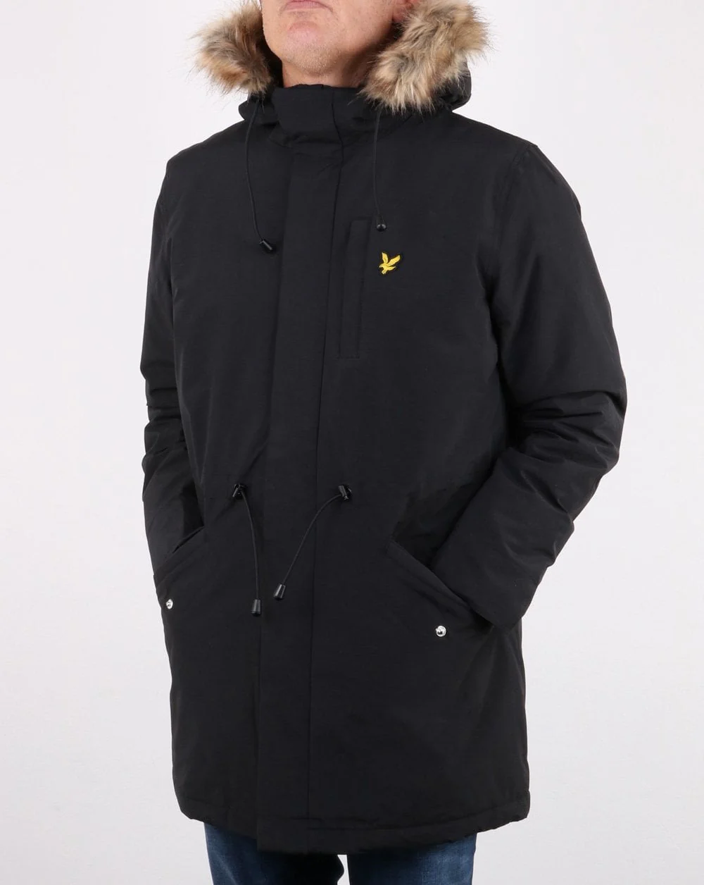 Lyle And Scott Detachable Fur fleece Lined Parka True Black