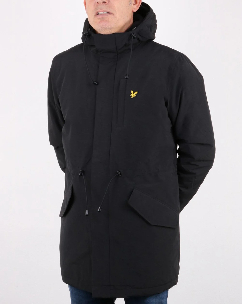 Lyle And Scott Detachable Fur fleece Lined Parka True Black - Image 2