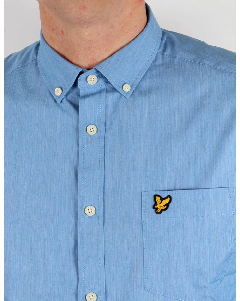 Lyle And Scott End On End Long Sleeve Shirt Deep Cobalt - Image 2