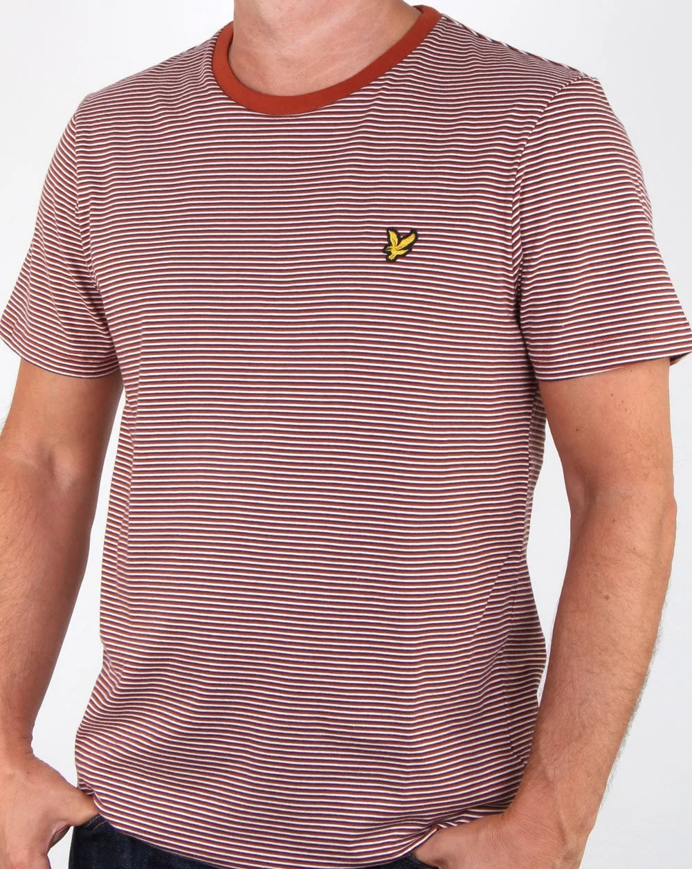 Lyle And Scott Feeder Stripe T-shirt Brown Spice