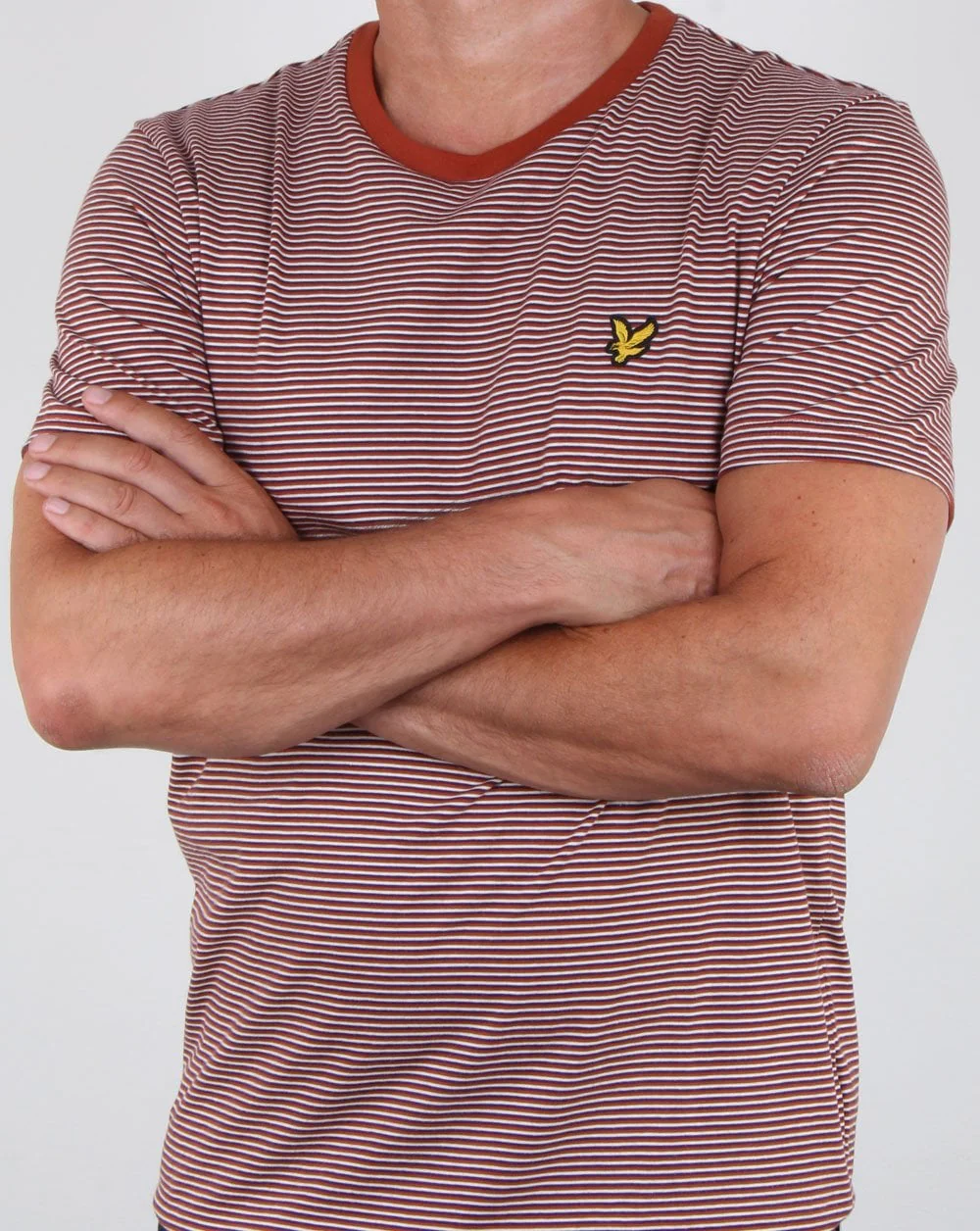 Lyle And Scott Feeder Stripe T-shirt Brown Spice - Image 2
