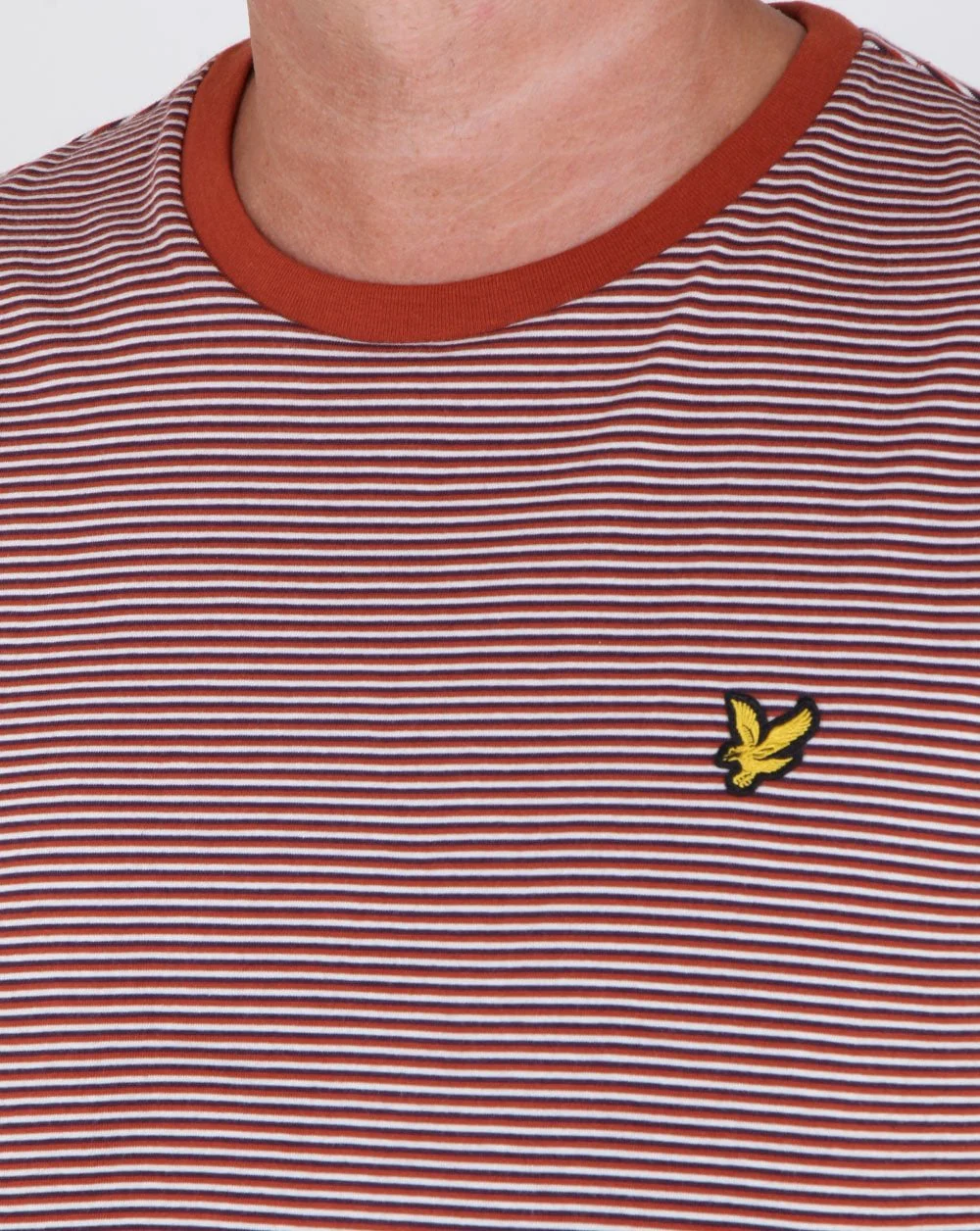 Lyle And Scott Feeder Stripe T-shirt Brown Spice - Image 3