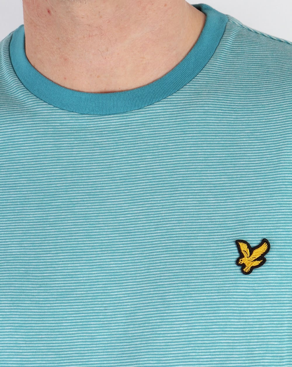 Lyle And Scott Fine Stripe T-shirt Pagoda Blue - Image 2