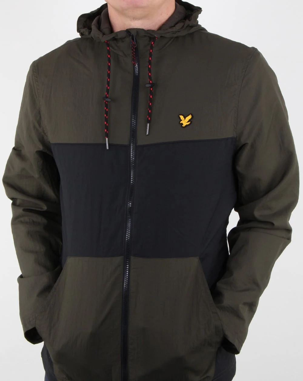 Lyle And Scott Fitness Baxter Hooded Windbreaker Olive - Image 2