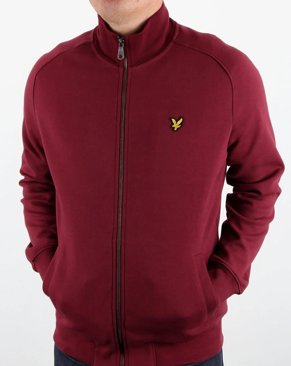 Lyle And Scott Funnel Neck Zip Through Sweatshirt Claret - Image 4