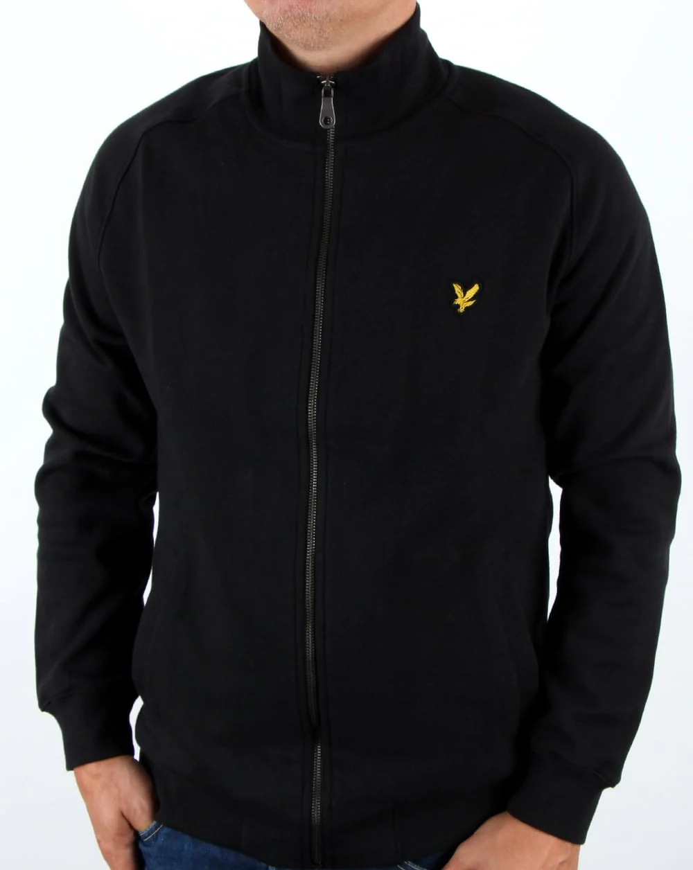 Lyle And Scott Funnel Neck Zip Through Sweatshirt True Black - Image 3