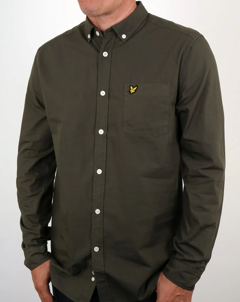 Lyle And Scott Garment Dye Shirt Olive