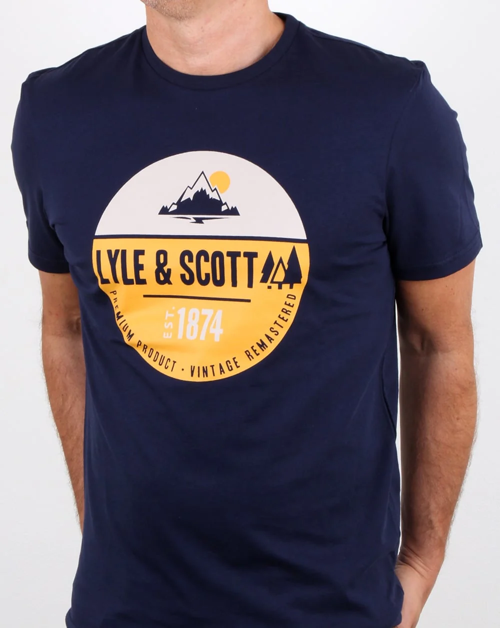 Lyle And Scott Graphic Print T Shirt Navy - Image 3