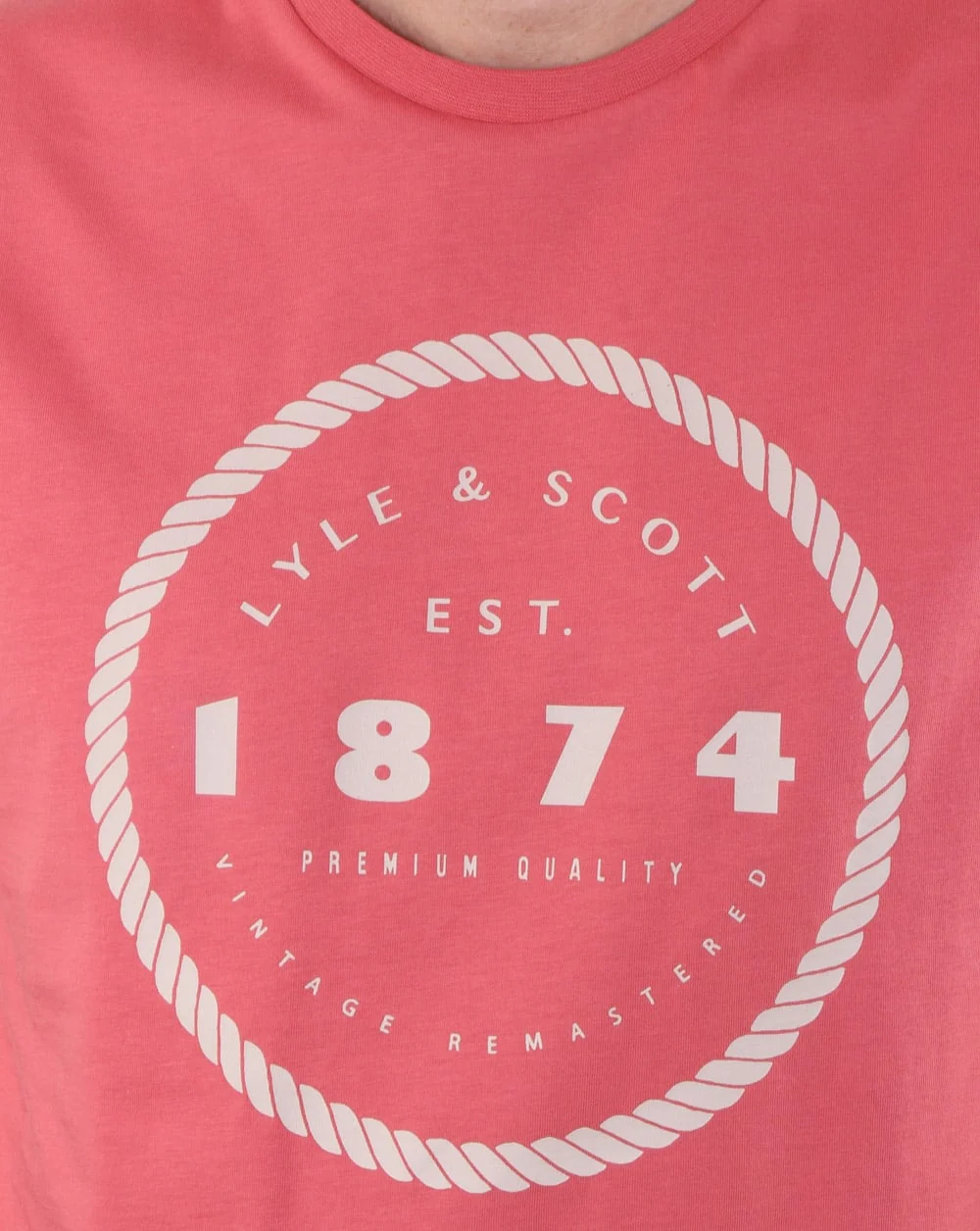 Lyle And Scott Graphic Print T Shirt Sunset Pink - Image 2