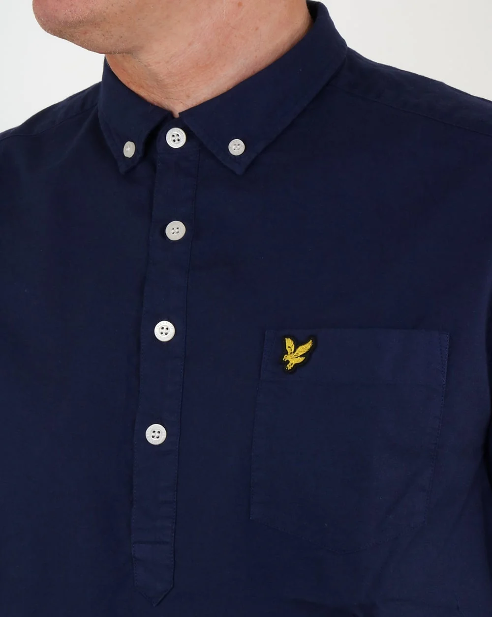 Lyle And Scott Half Button Shirt Navy - Image 2